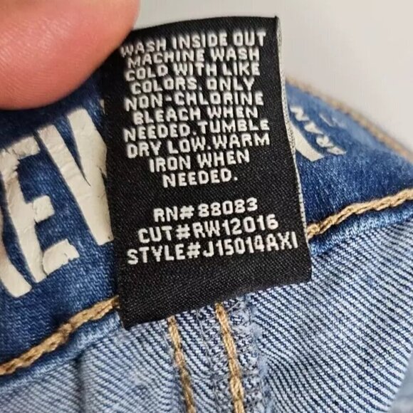 Rewash Brand Denim Shorts High Rise Distressed Button Fly Shorts, 11/30 - Picture 6 of 9